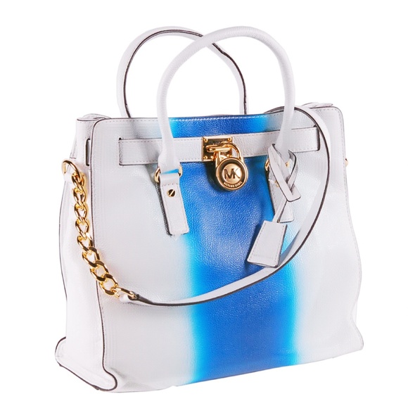 Michael Kors Handbags - Michael Kors Limited Hamilton Blue White Tote Bag